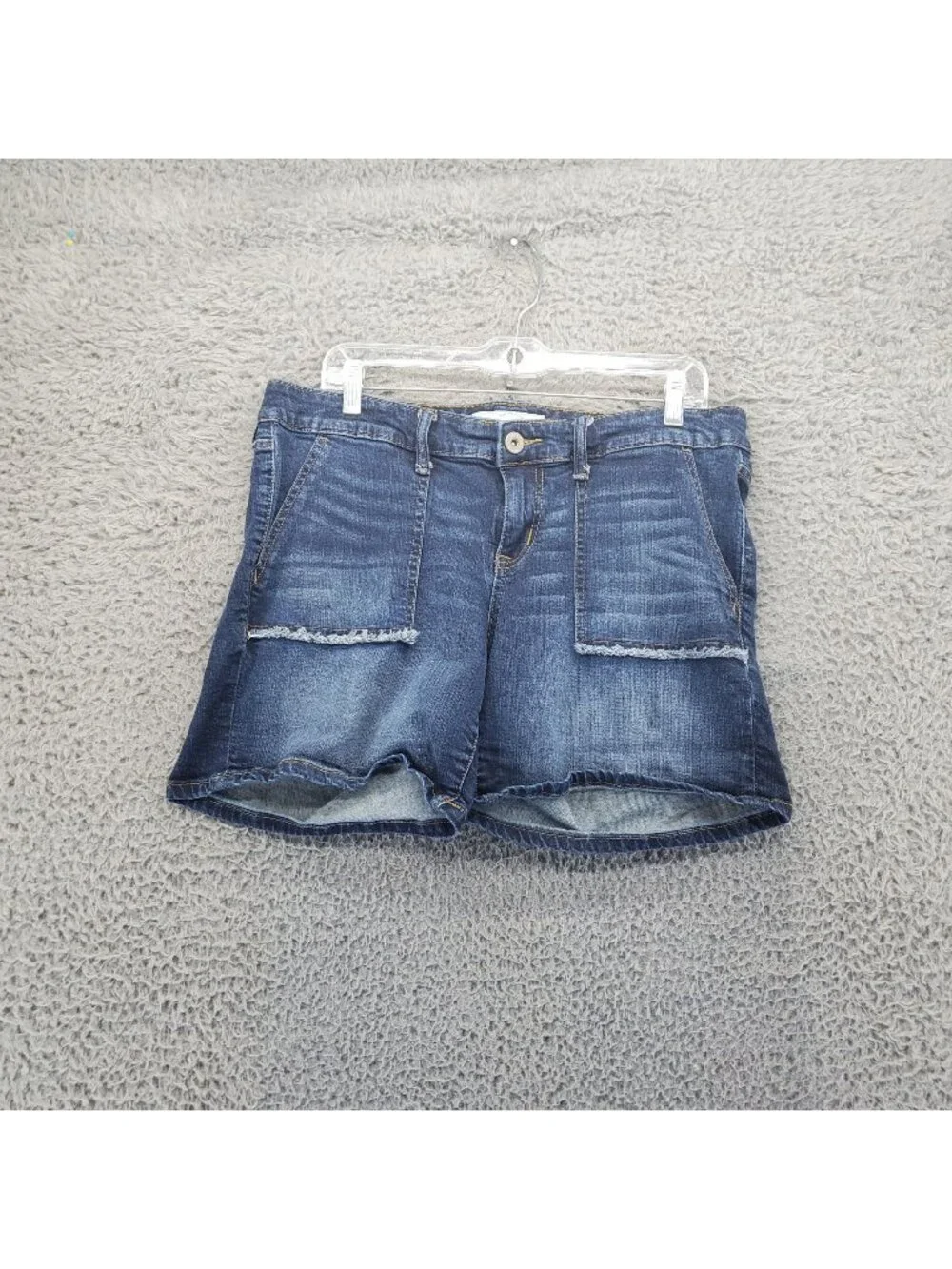 Torrid Shorts Womens 12 Blue Distressed Stretch Denim Jorts *Read*